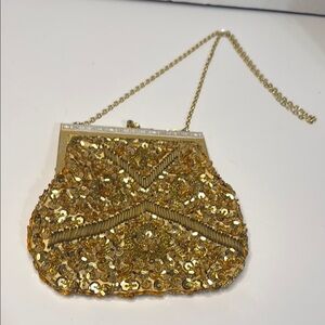 Vintage Gold Sequin Evening Bag